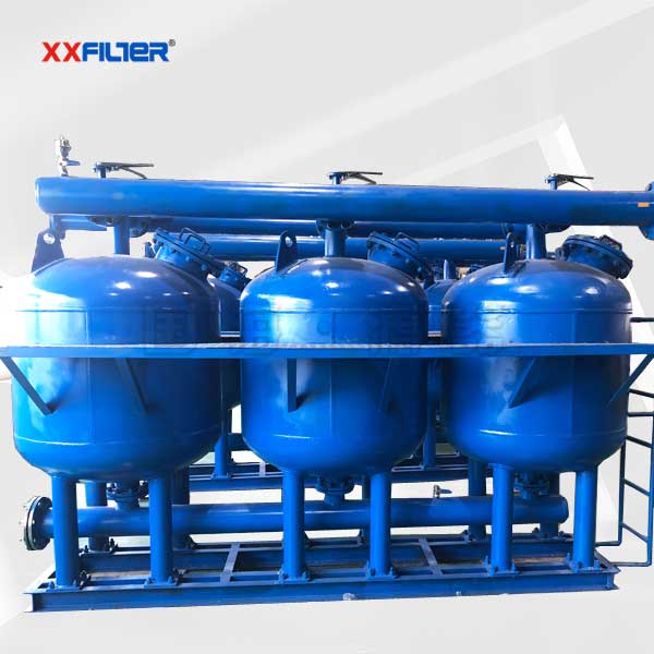 600噸淺層砂過(guò)濾器3罐并聯(lián)